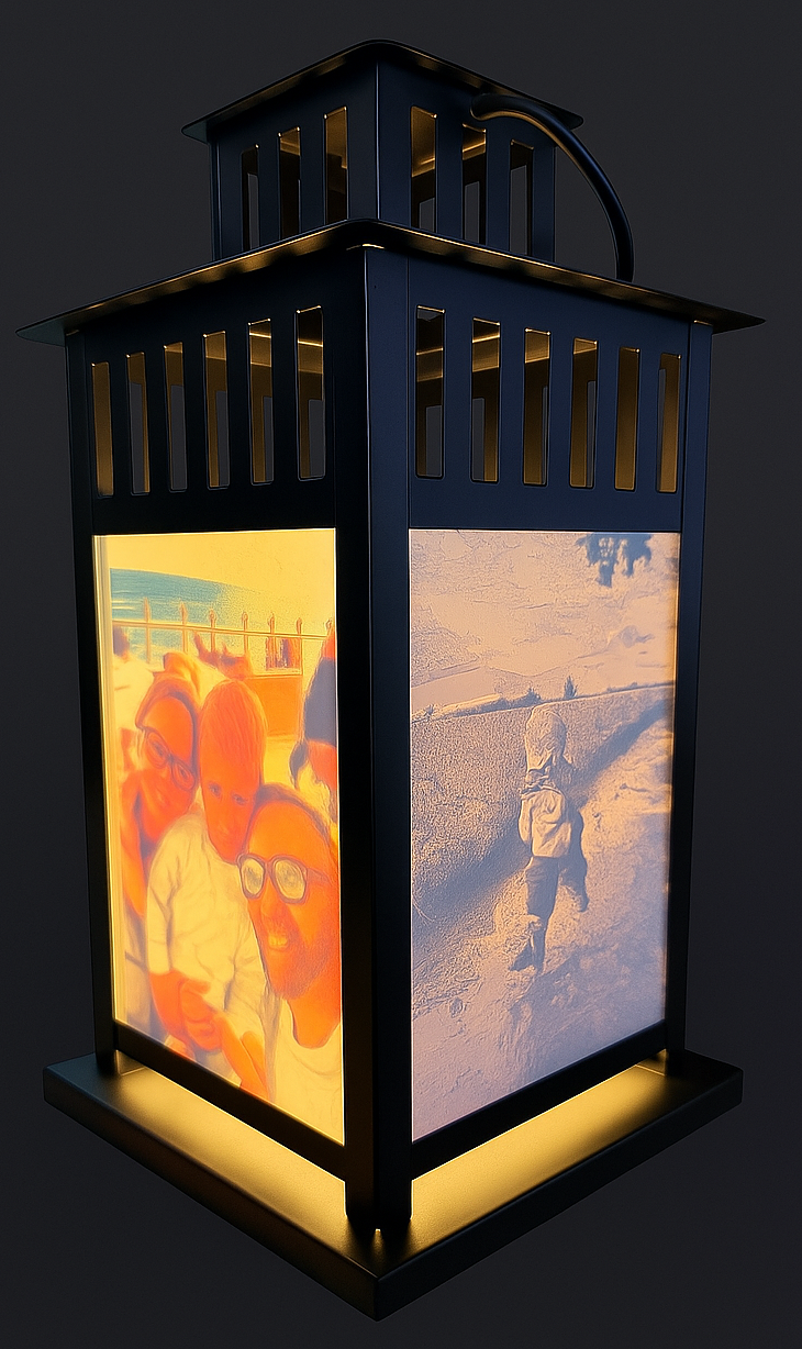 IKEA BORRBY Laterne mit personalisierten Lithophanie-Bildern 3D-Druck Fischtown3D